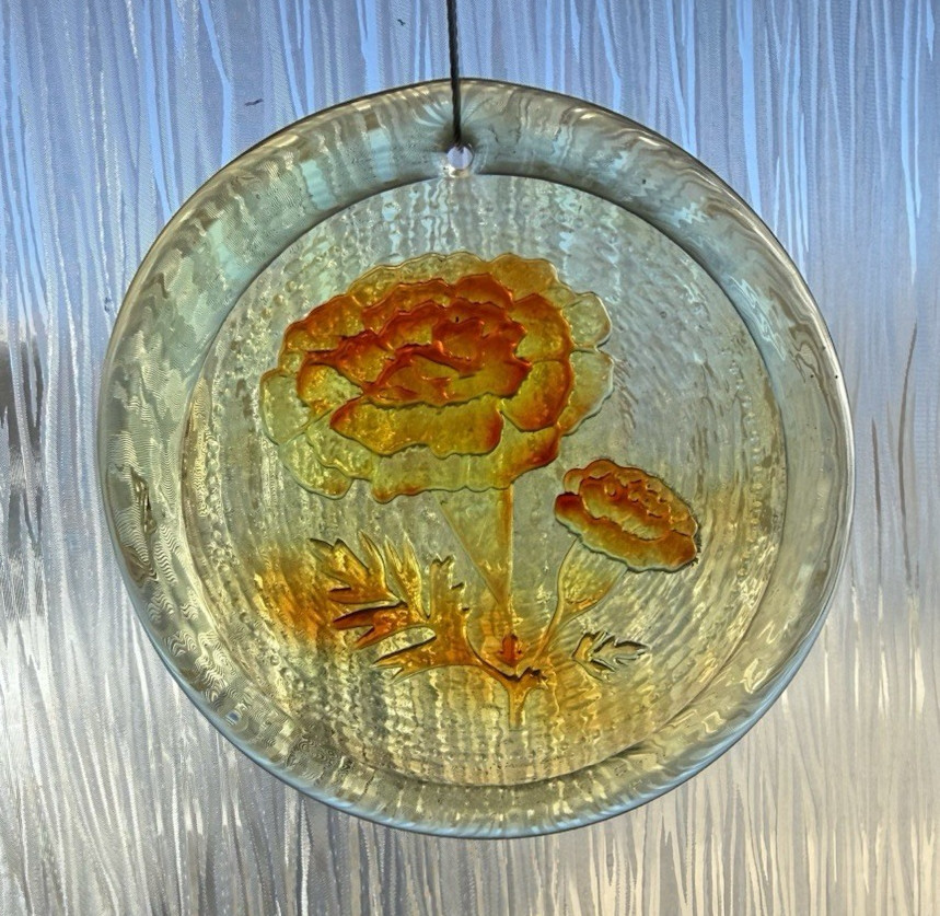 Blenko Glass Suncatcher - Marigold - Tangerine