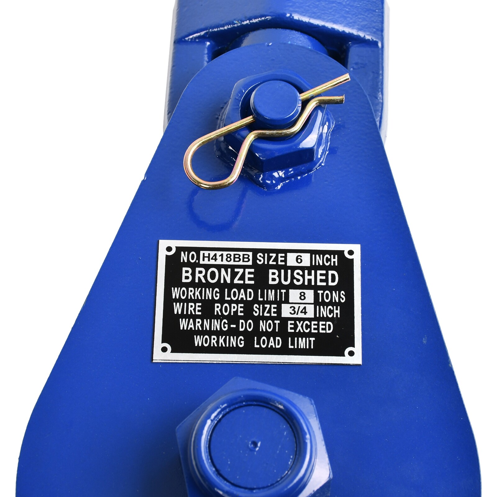 8 Ton Snatch Block with Swivel Hook & Safety Latch 6" Sheave, 3/4" Wire Rope