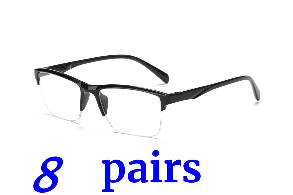 8* Blue Light Blocking Reading Glasses Half Frame Men Women Spring Hinge Readers