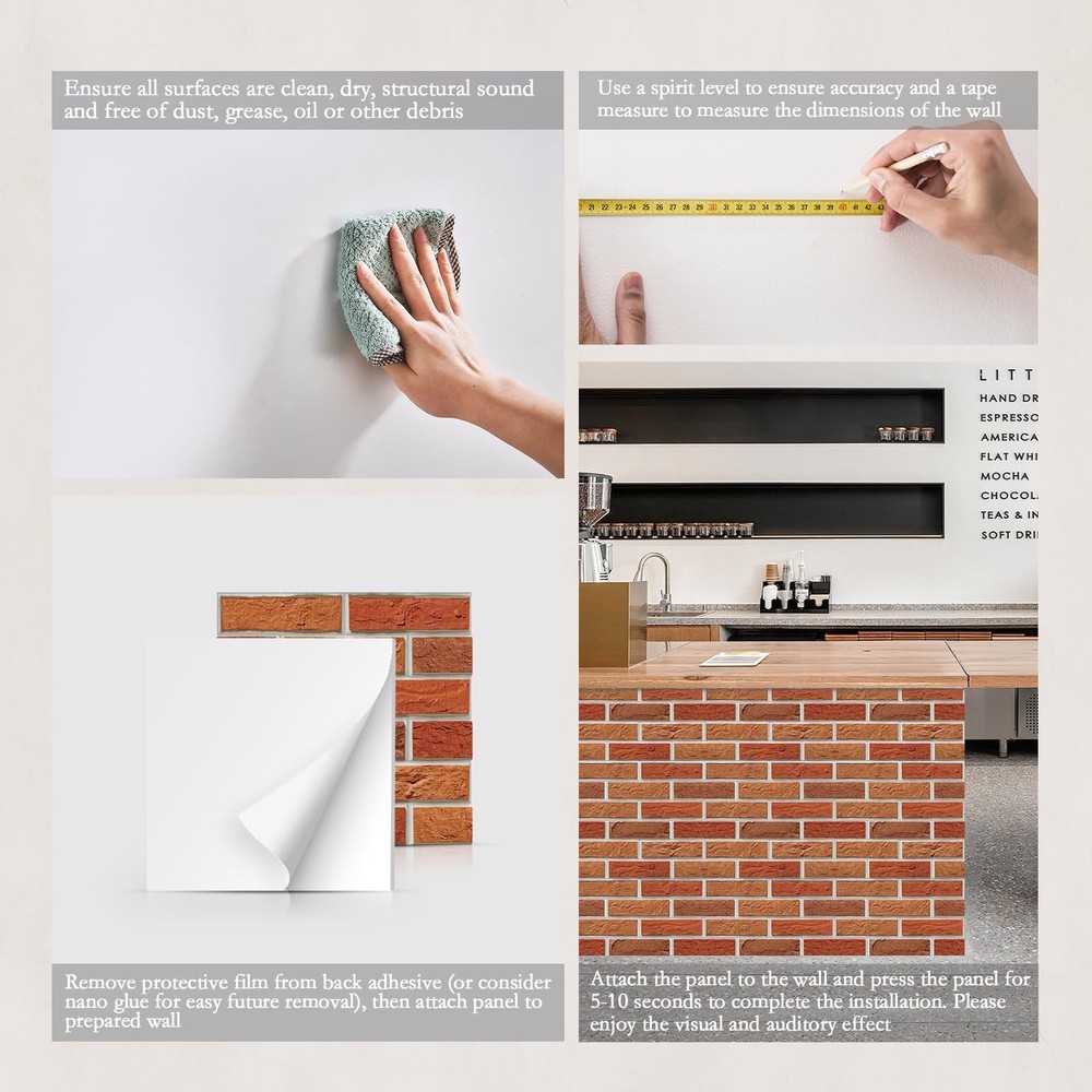 12Pack Acoustic Panels, Self-Adhesive 3D Brick Pattern Sound Proof Panels for...