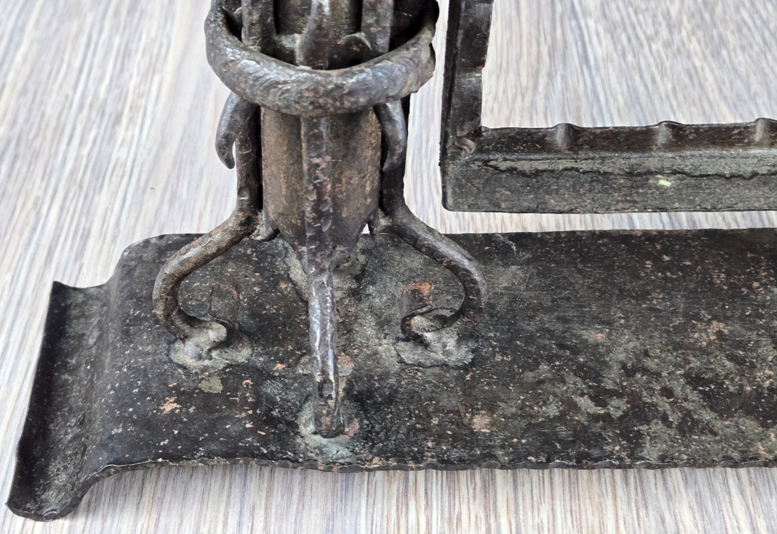 Antique gothic wrought iron dragon/serpent picture frame, hand forged