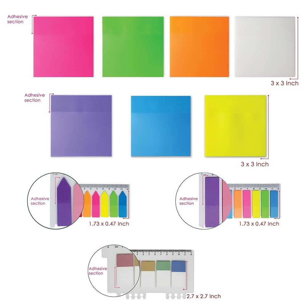 1150 Sheets Transparent Sticky Notes, 3x3 Inch Self-Adhesive Translucent Clea...