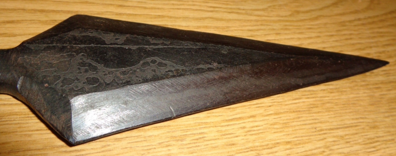 Functional Medieval Hand Made & Forged Blackened Iron Spear Head Unique Decor