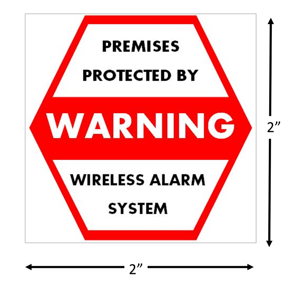 Mini Hexagon Security System Warning Stickers / 6 Pack + FREE Shipping
