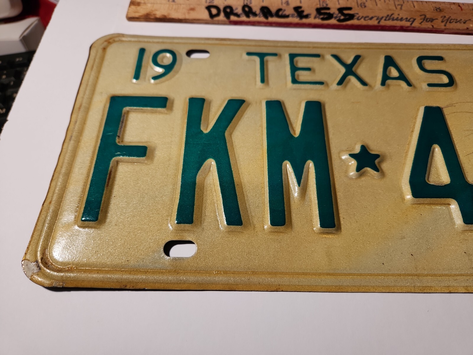 1972 72 Texas License Plate Pair SET VINTAGE ANTIQUE CLASSIC car FKM 417