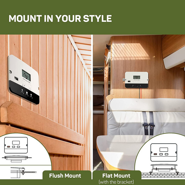 HQST 20A PWM Flush Mount Charge Controller w/ LCD Display