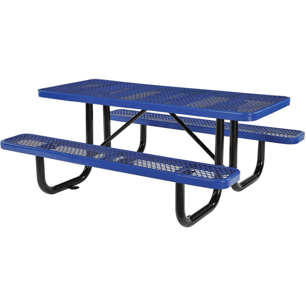 Global Industrial 72" Rectangular Picnic Table Surface Mount Blue