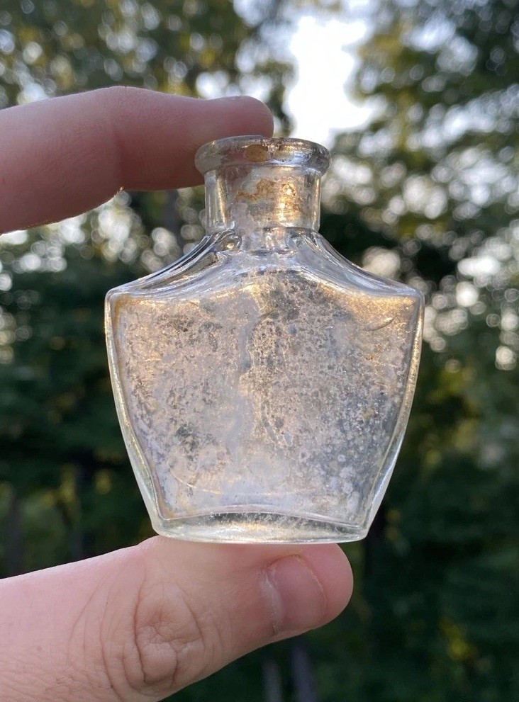 Small Iridescent Empty Perfume Bottle