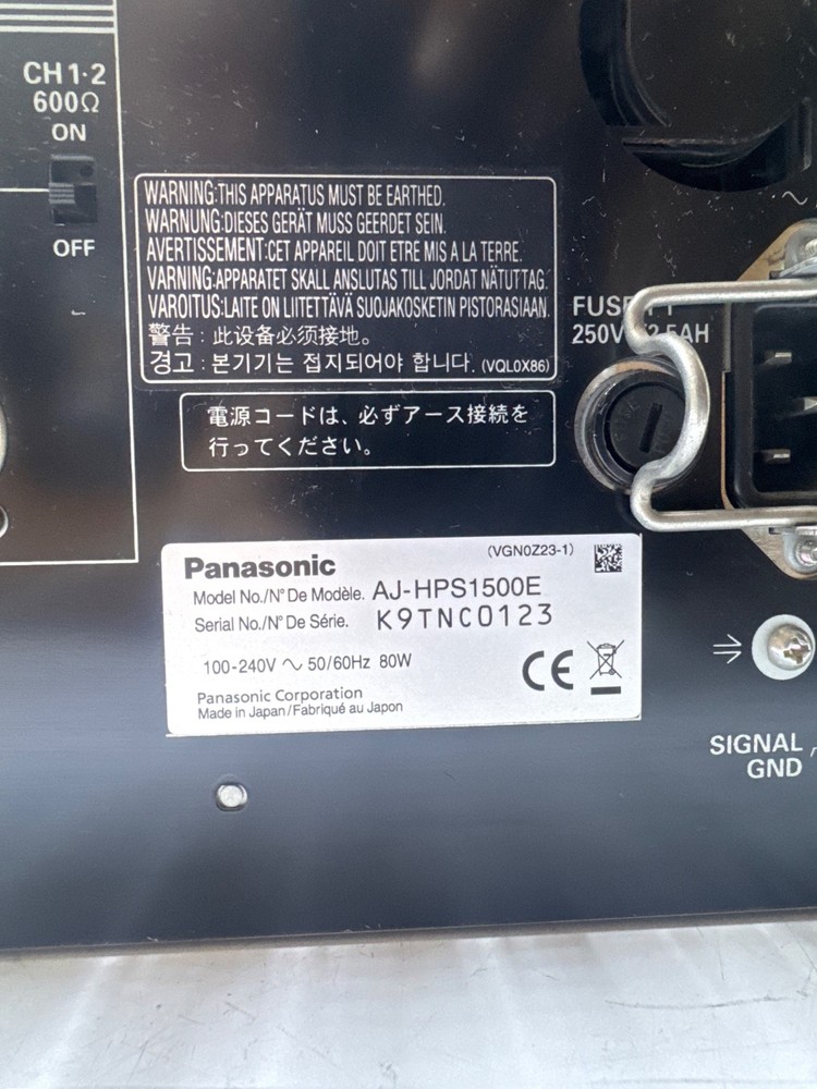 Panasonic AJ-HPS1500E HD/SD Multi-Format Studio Recorder