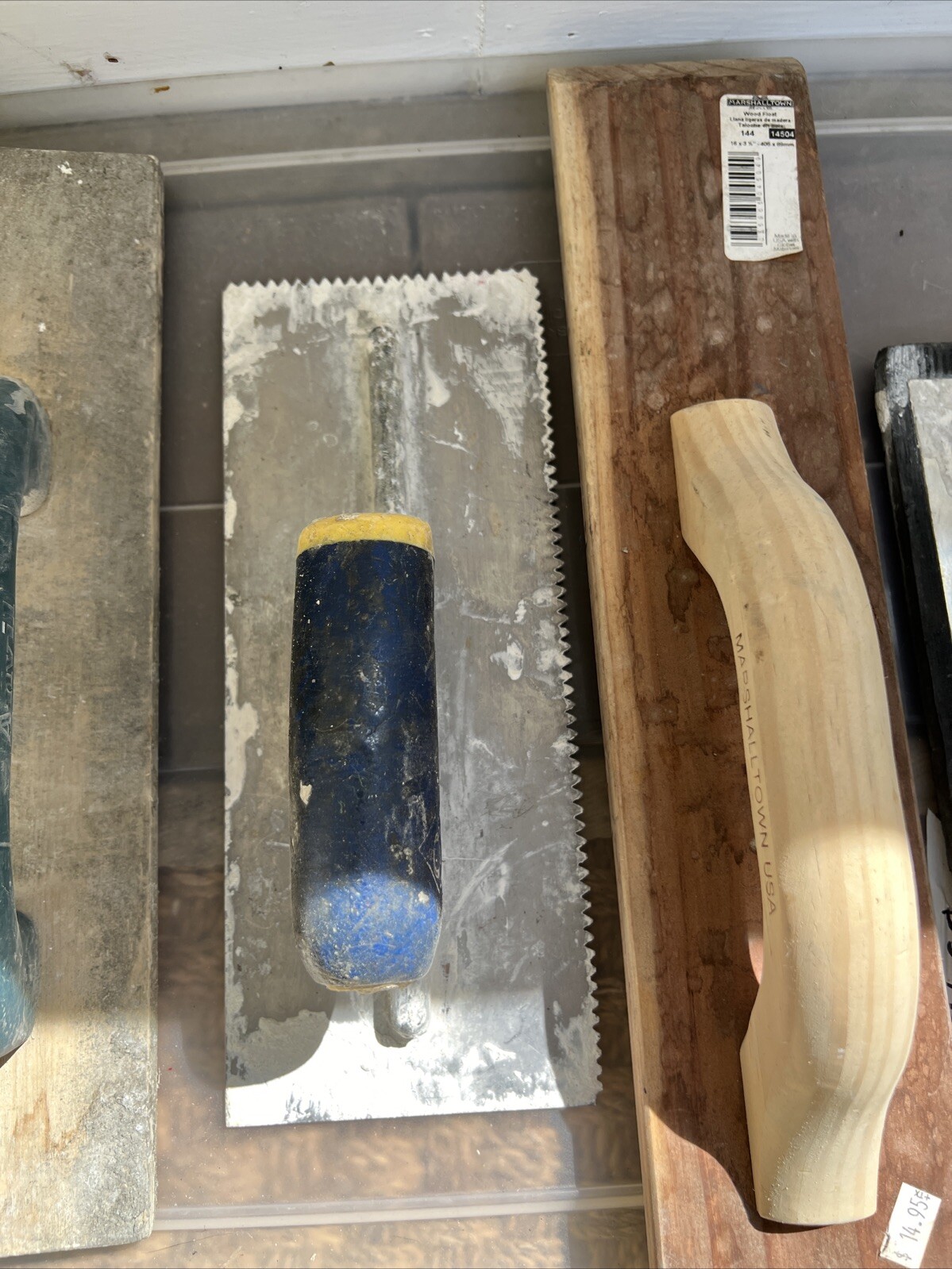 CERAMIC TILES TROWELS/ VARIOUS SIZES/ODD LOT 10 W/ WOOD GROUT FLOATs