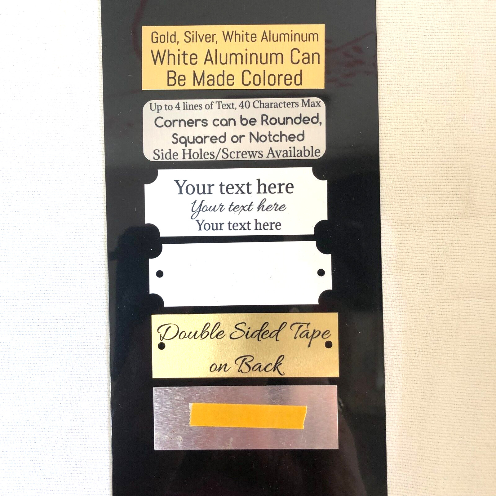 1" x 3" Plate Personalized Custom Sublimation Text Color Choice Plaque Name Tag