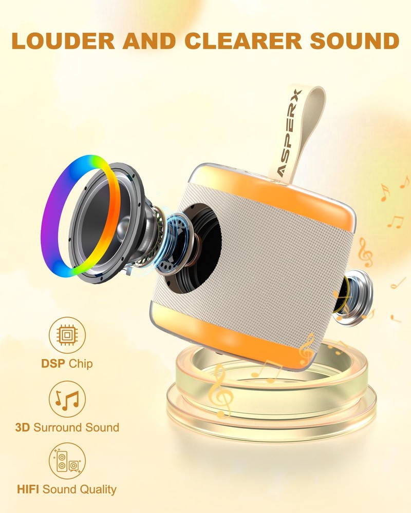 Karaoke Machine Portable Bluetooth Speaker with 2 Wireless Mics - 2500mAh