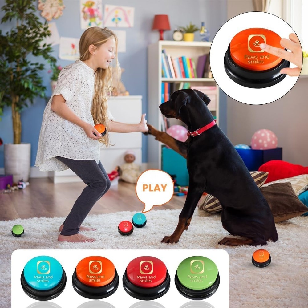 8-Pack Dog Talking Buttons - Recordable Pet Communication Tools for Training