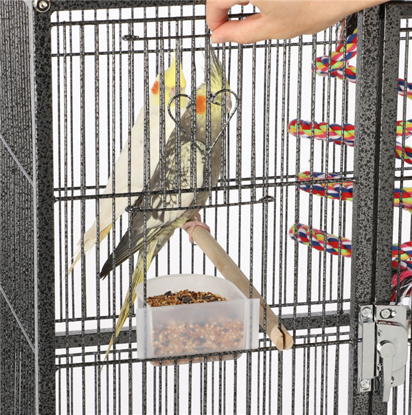 69'' Large Bird Parrot Cage Cockatiel Conure Cacique Pionus w/Stand & Two Doors