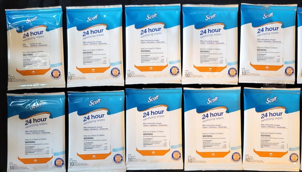 Scott Sanitizing Wipes 10 Cnt. 10 Pack