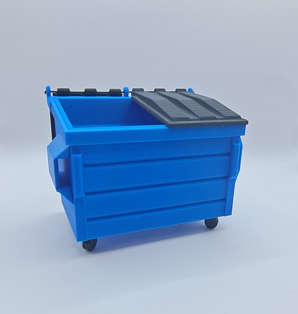 Dumpster Bin Waste Management Storage Box Blue