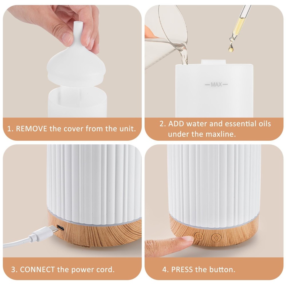 100ML Essential Oil Diffuser, Ultrasonic Cool Mist Aromatherapy Diffuser with...
