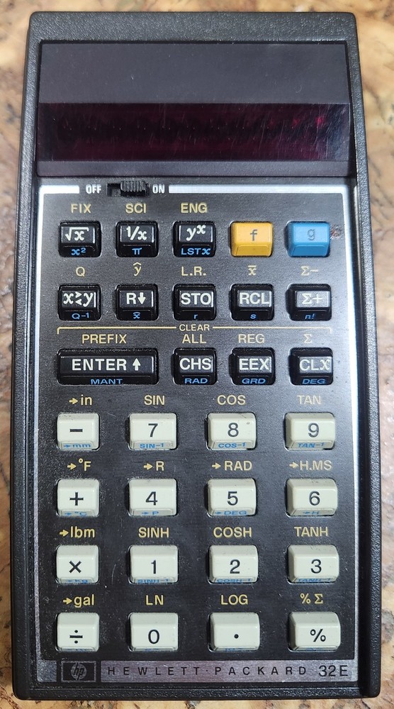 UNTESTED Hewlett-Packard HP 32E Scientific Calculator with case