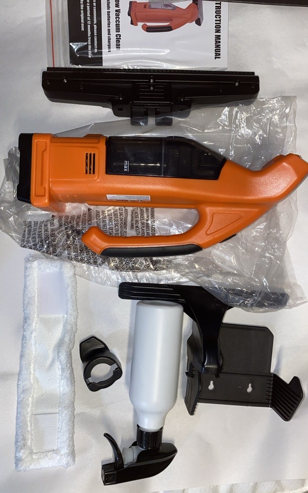 Window Vacuum Squeegee Cordless Cleaner Tool - Orange