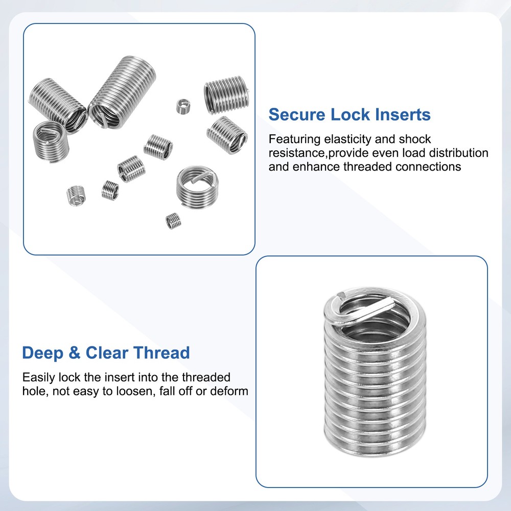 20pcs Wire Thread Inserts 1/4-20 UNC 2.5D 16mm Helical Threaded Sleeve