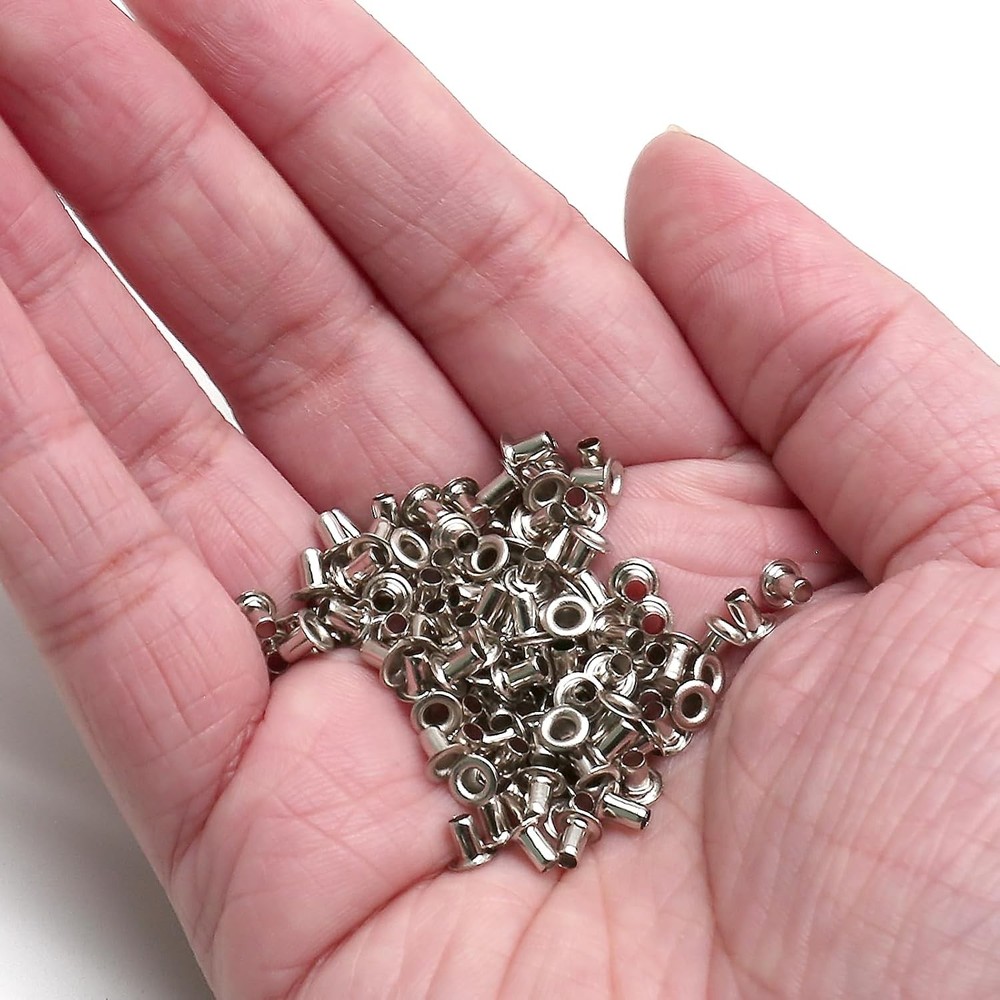 2MM Tiny Grommets Eyelets 200 Pcs, Self Backing 2 MM, Silver