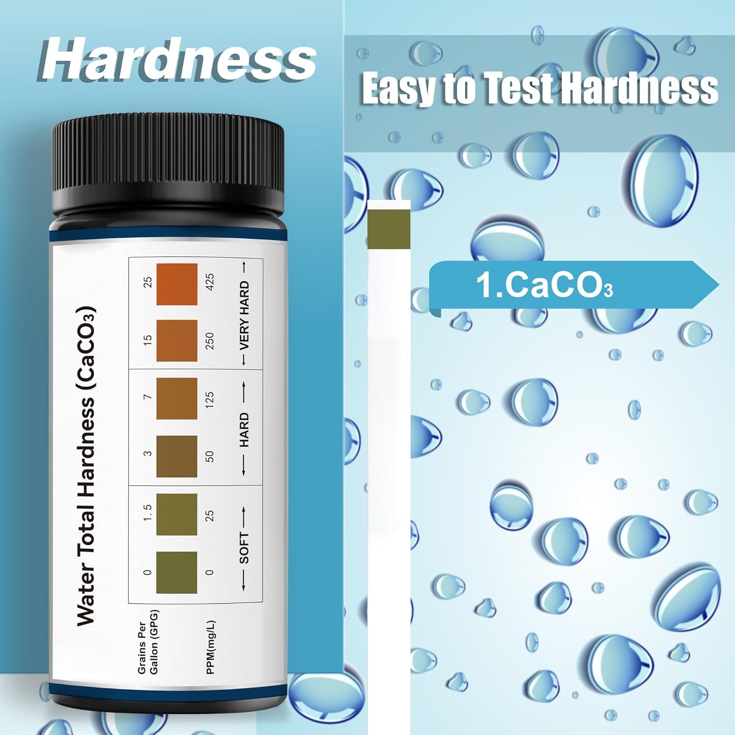 Water Hardness Test Kit-150 Strips Water Quality Testing for Drinking/Well Water