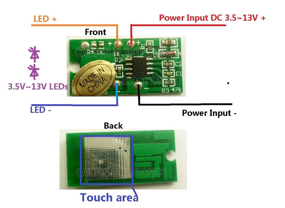 1pcs Touch LED Driver Controller DC-DC Constant Current Converter