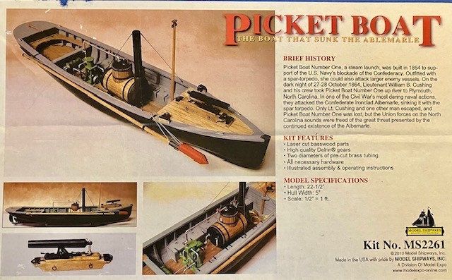 2010 MODEL SHIPWAYS KIT No. MS2261 PICKET BOAT  - CIVIL WAR 1864