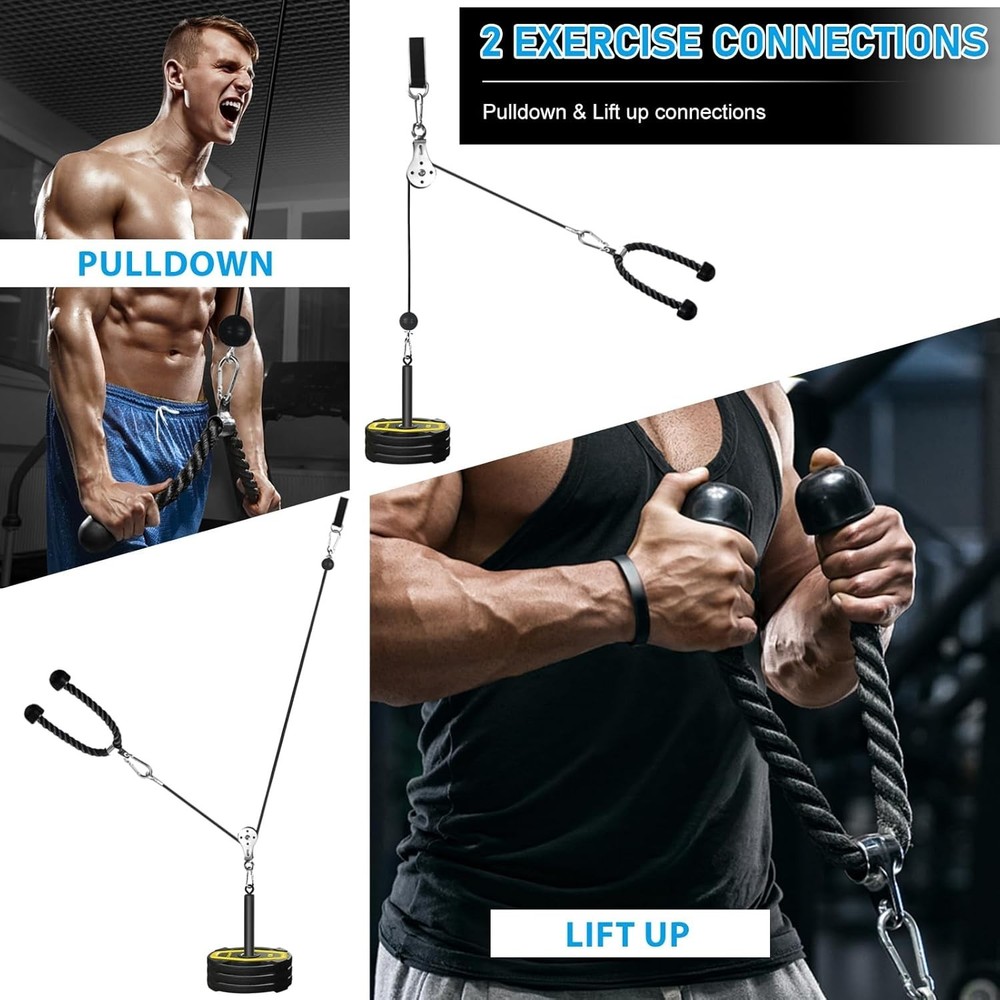 Pulley System for Home Gym, Cable Pulley System Gym for LAT Pulldown Cable Machi