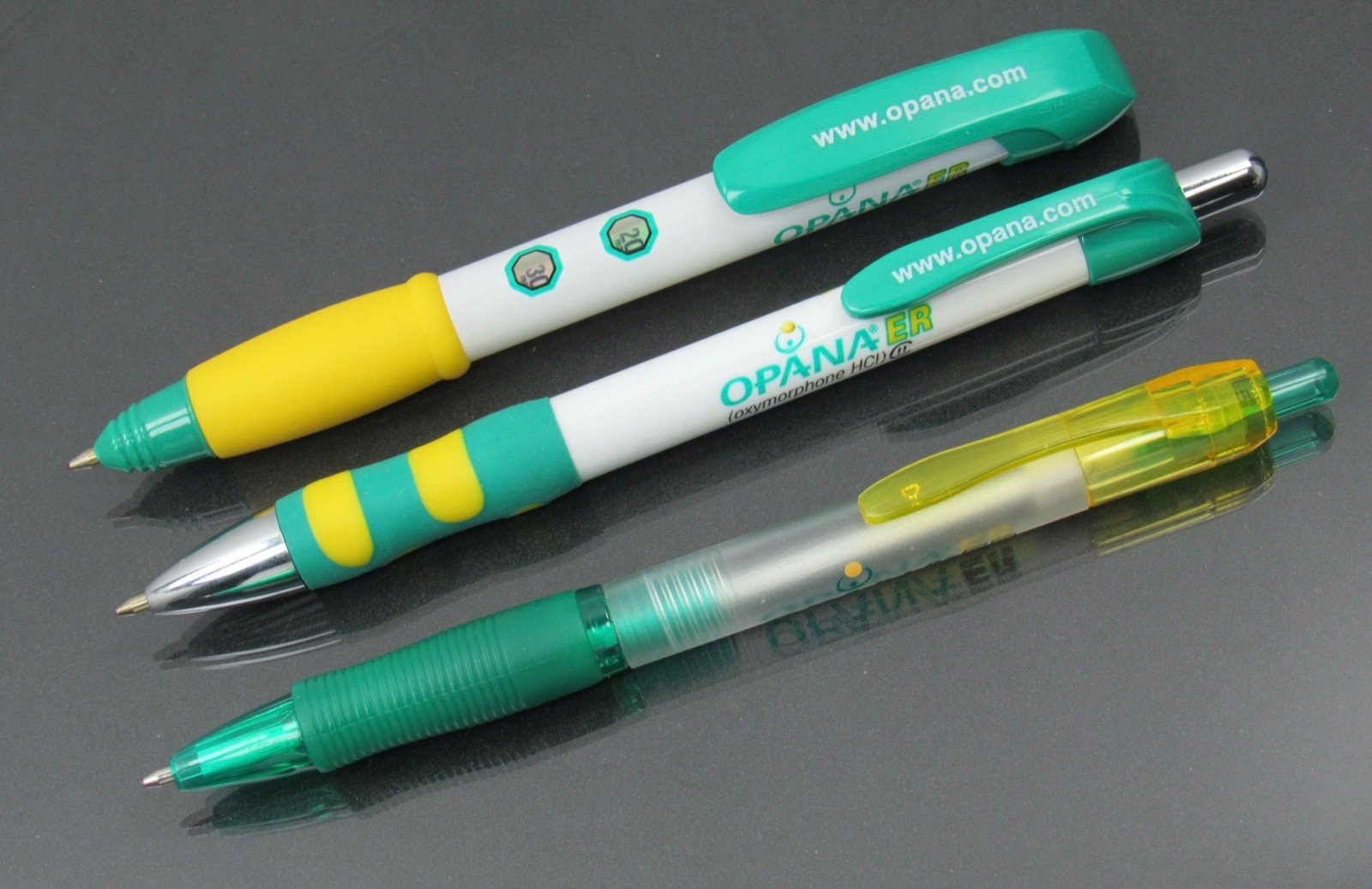 OPANA Lot Clock Pens Magnets Floating Pills Note Holder Drug Rep Pharmaceutical