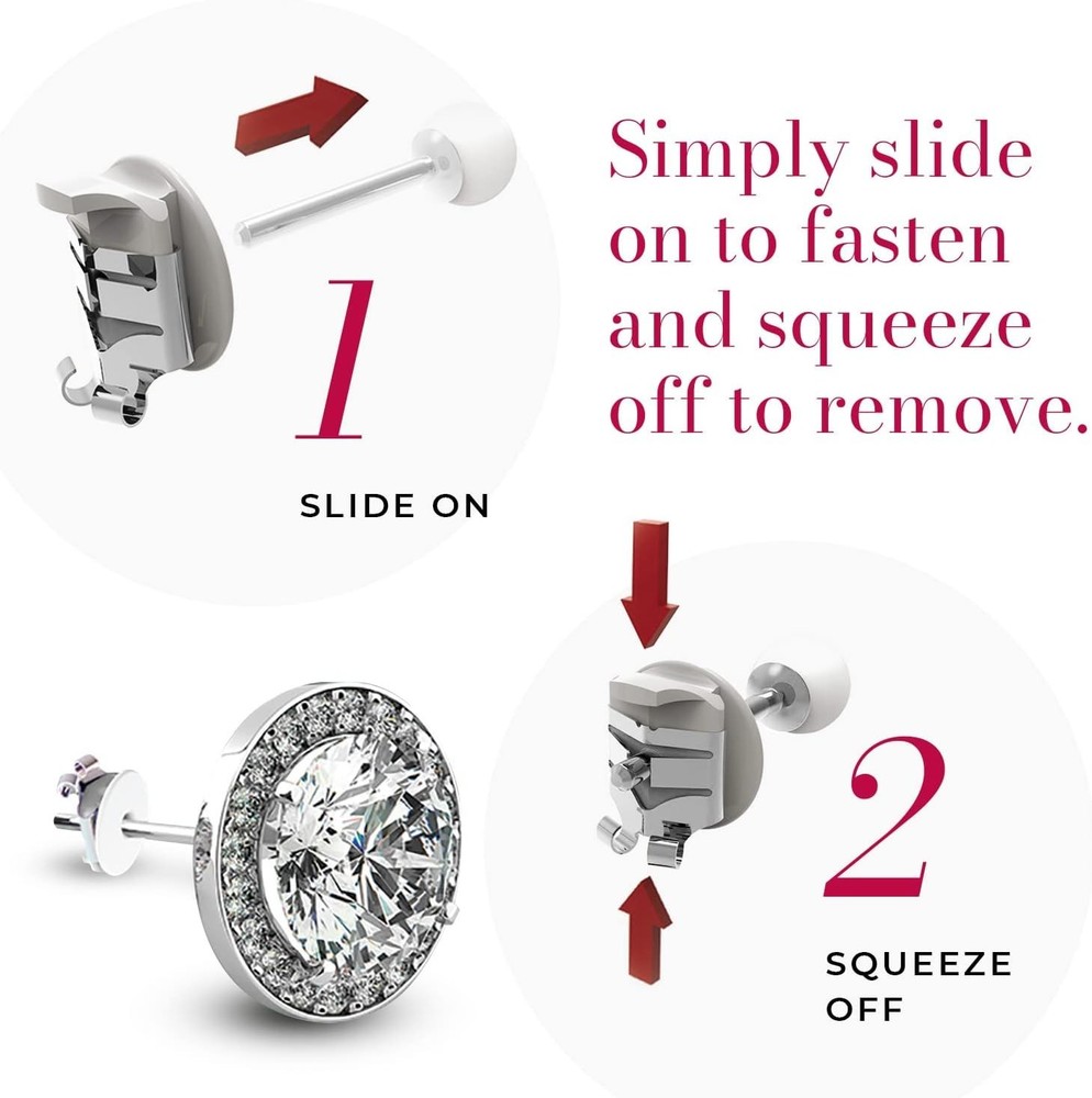 Locking Earring Backs - Hypoallergenic Stainless Steel