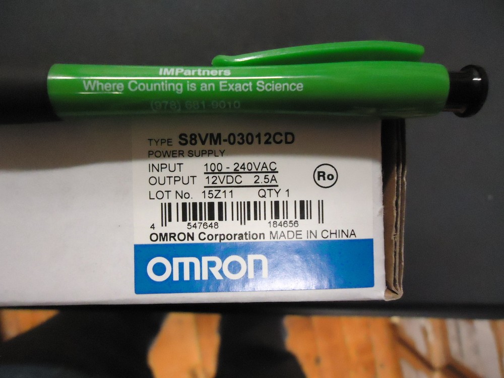 New, Omron, S8VM-03012CD, Covered Type, DIN Rail Mounting Bracket Type