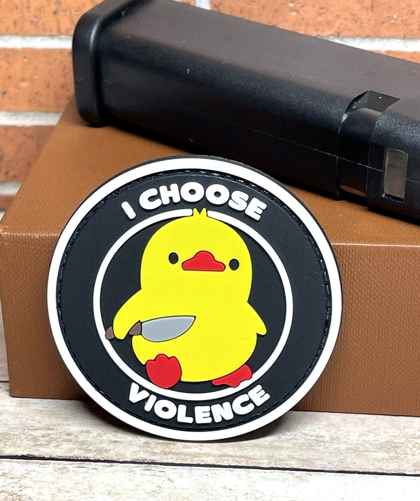 Tactical Morale Patch - PVC Duck Patch - Funny I Choose Violence Gun Patch