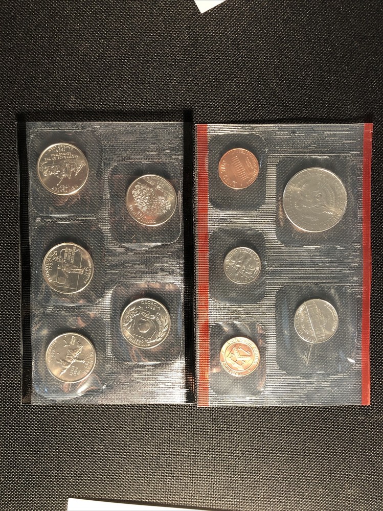 1999 PD Unc Mint Set 18 Coins (10 State Quarters) Original Packaging