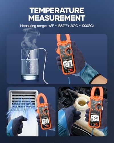 Clamp Meter Multimeter 6000 Count TRMS AC DC Current Voltage Temperature NCV
