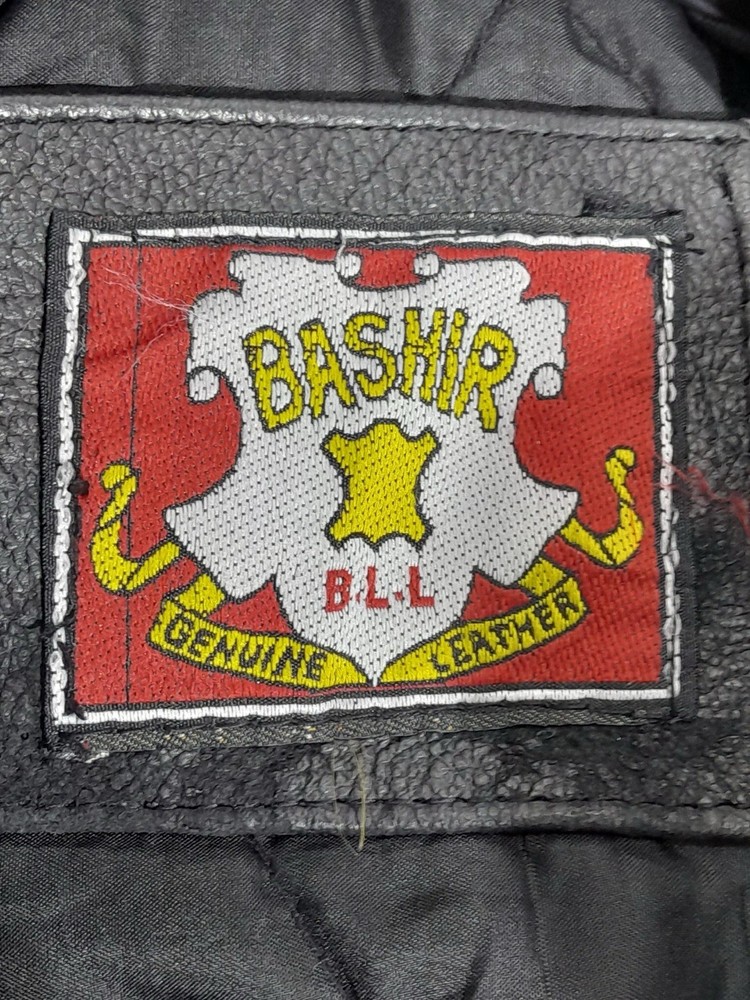 Bashir Genuine Leather Black Motorcycle Jacket Size 42