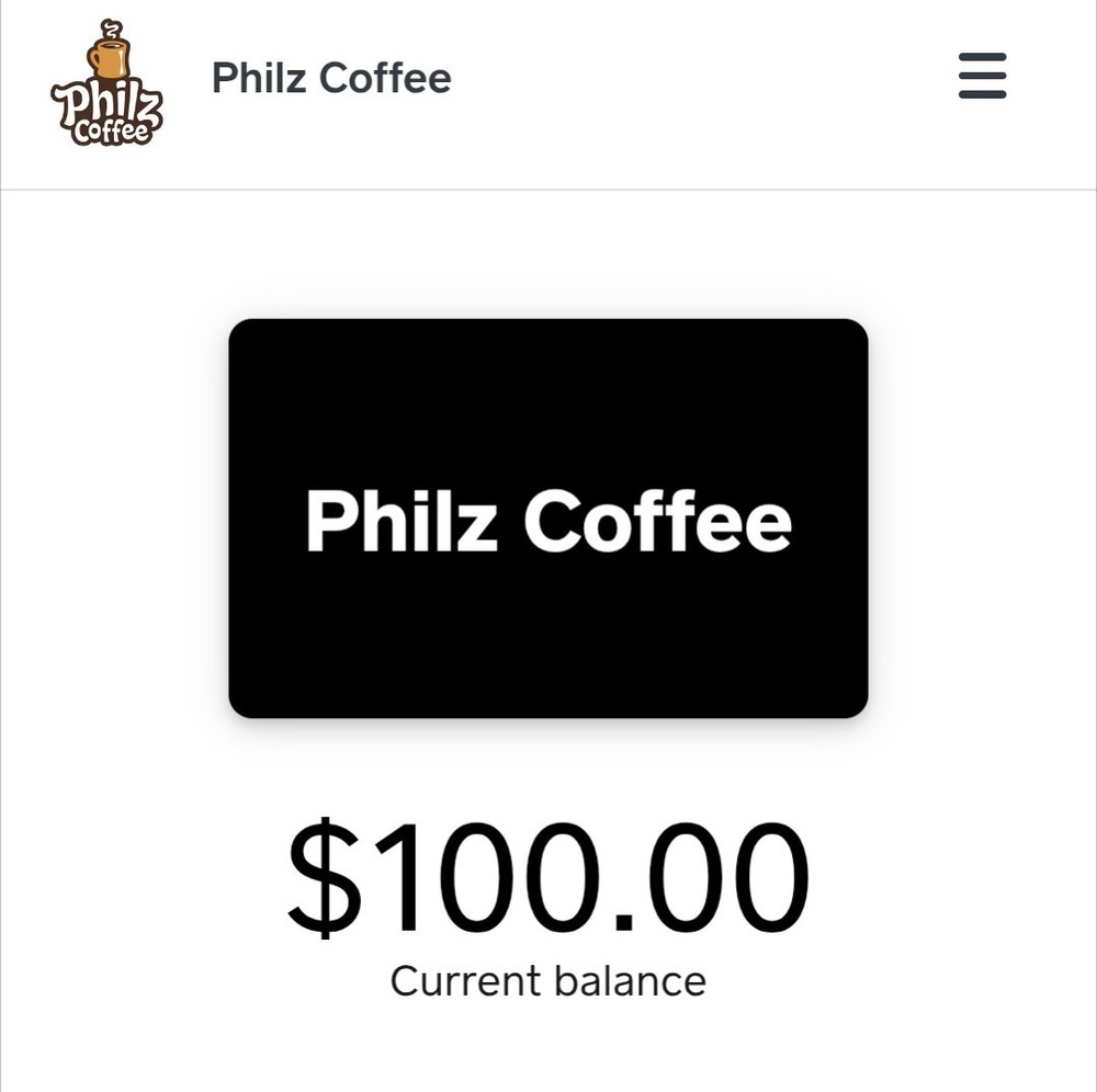 Philz Coffee Gift Card