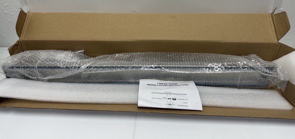 28 inch Linear Shower Drain with Removable Square Hole Panel (671) *READ*