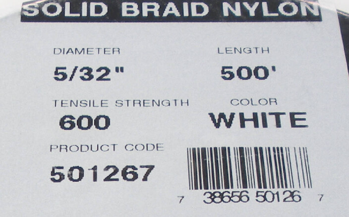 Unicord Solid Braid Nylon Rope 5/32" x 500 Ft