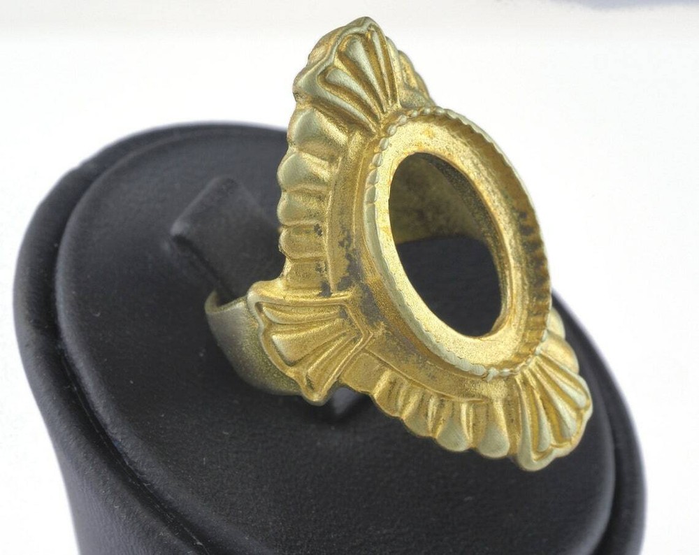 Ring Adjustable Ring Bezel - Cup Raw brass (17.5mm 7US inner size 2699