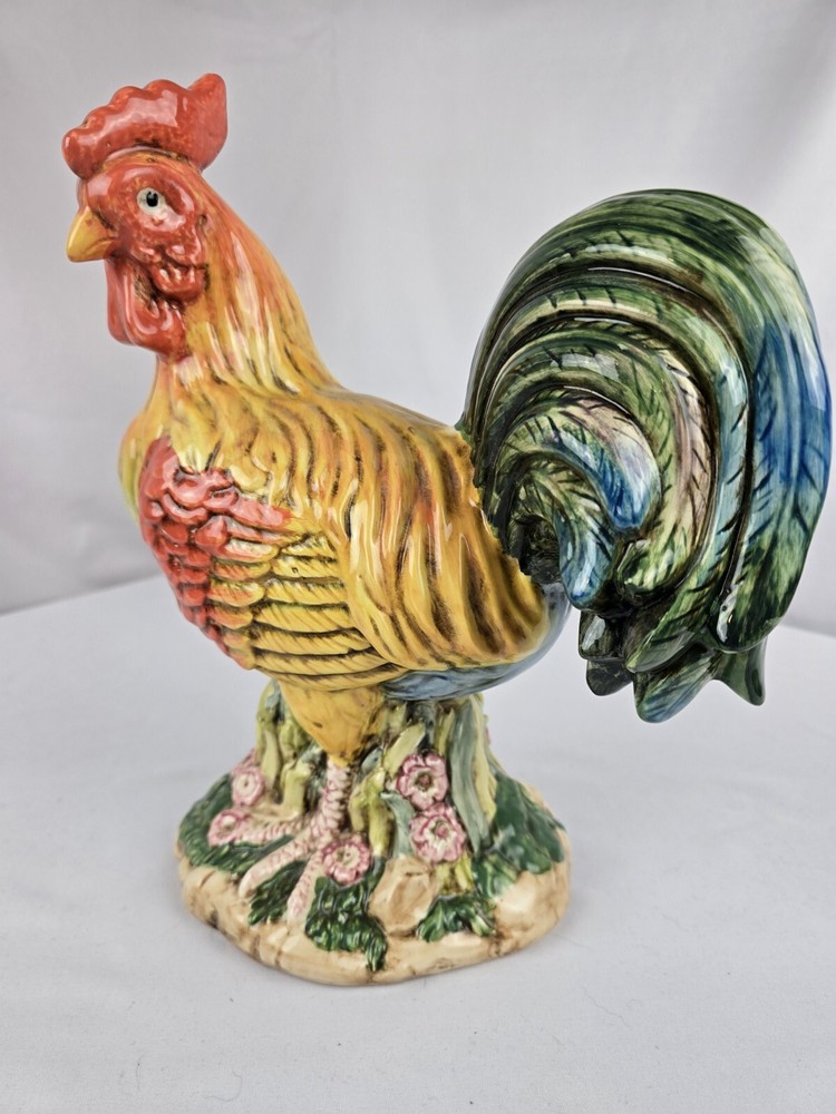 12" Rooster Ceramic Figurine Statue Chicken