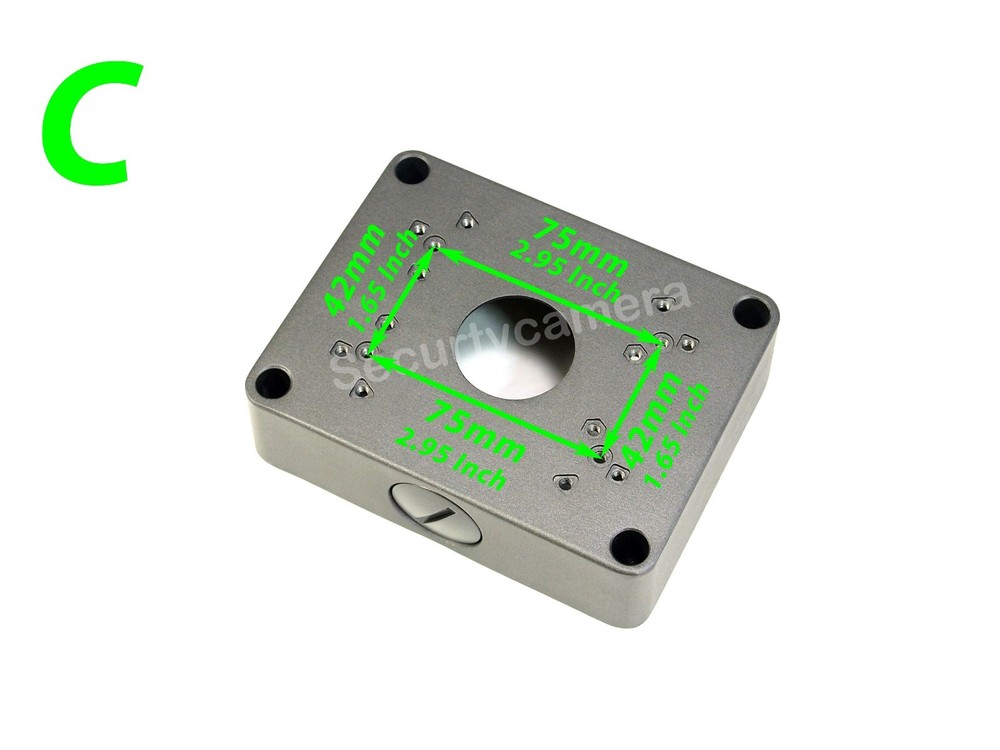 Dark Gray CCTV Security Bullet Camera Mounting Deep Base Junction Outlet Box 5.3