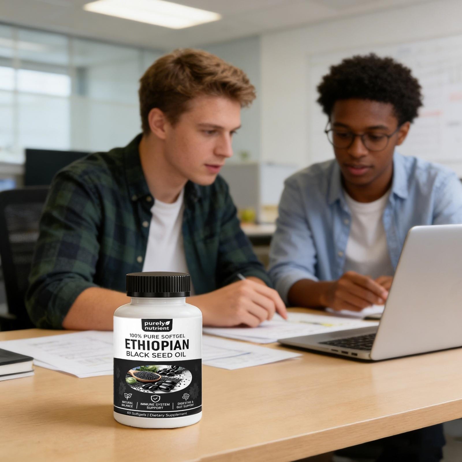 Ethiopian Black Seed Oil Softgels |4.64% Thymoquinone |Gluten-Free, 60 capsules