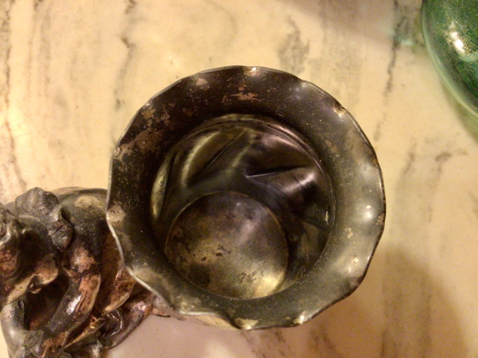 Antique DERBY SILVER Co Quadruple Plate Figural Cherub Toothpick/Match Holder