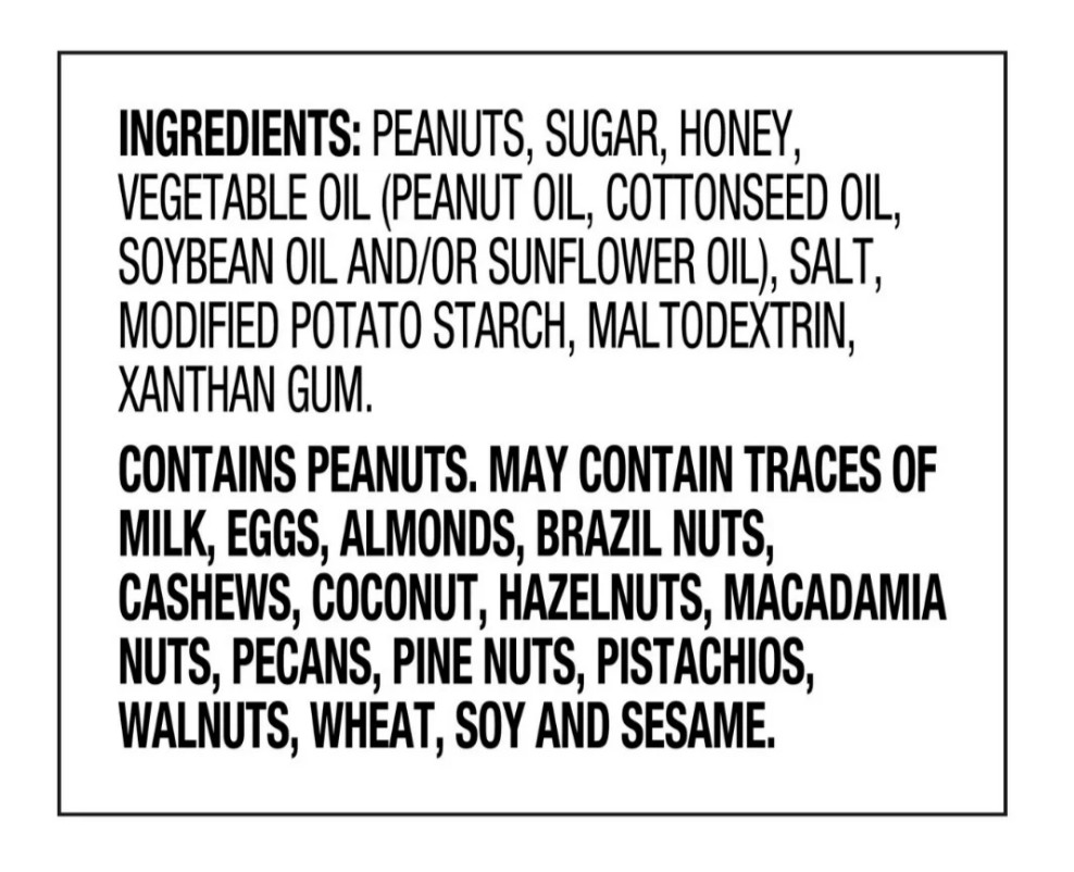 Great Value Honey Roasted Peanuts, 34.5 oz