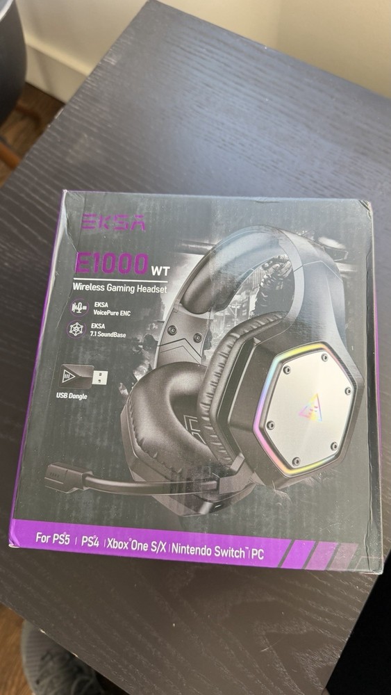 EKSA E100WT Wireless Gaming Headset for PS5/PS4/XBOX One/Nintendo Switch Black