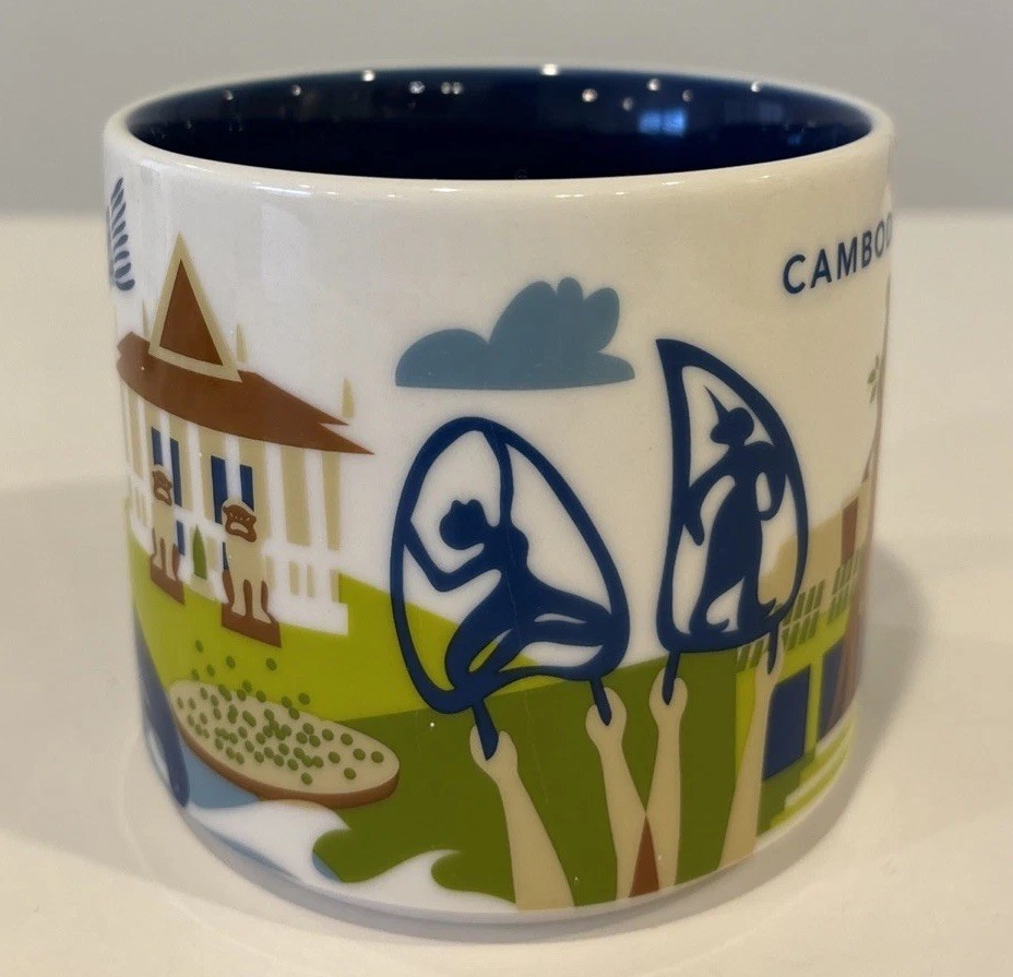 Starbucks Cambodia You Are Here Ceramic Coffee Tea Mug 14oz. 2018 No Box EUC