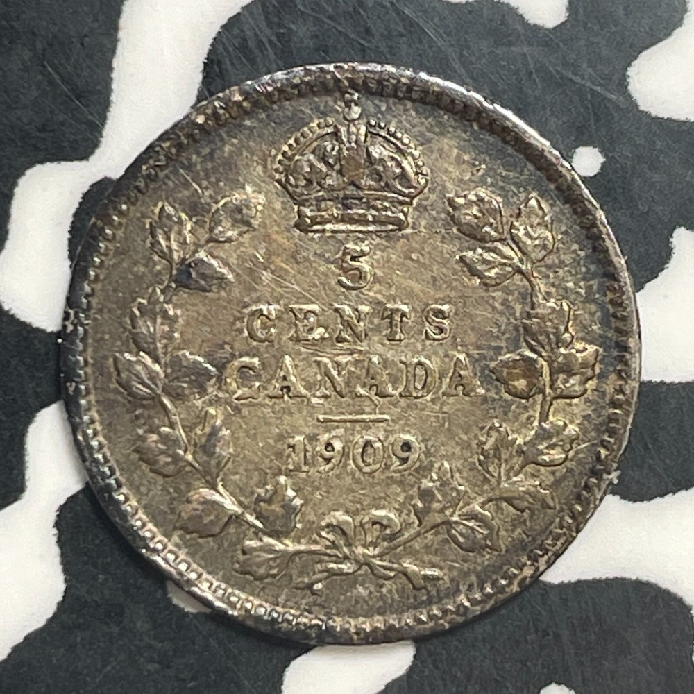1909 Canada 5 Cents Lot#T2285 Silver! Nice! Better Date