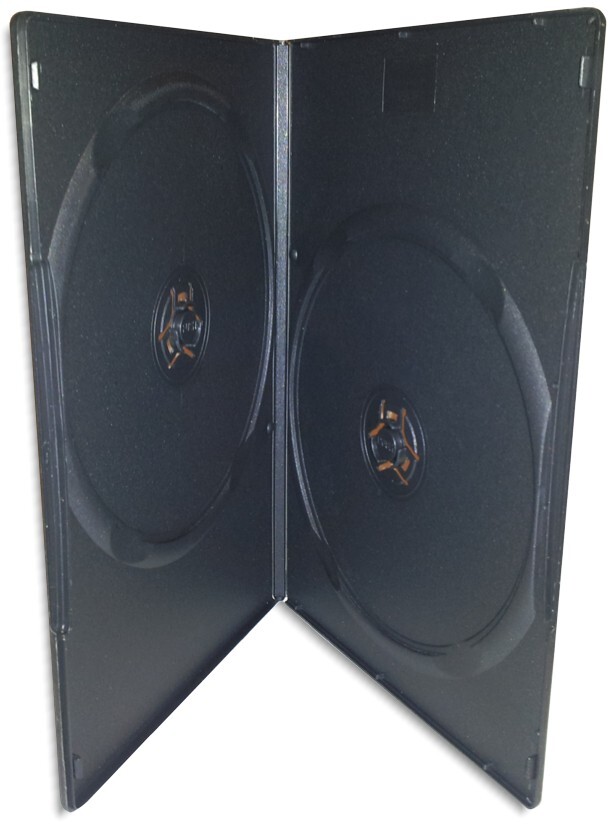 Double (2-Disc) BLACK 7mm DVD Boxes 100-Pak