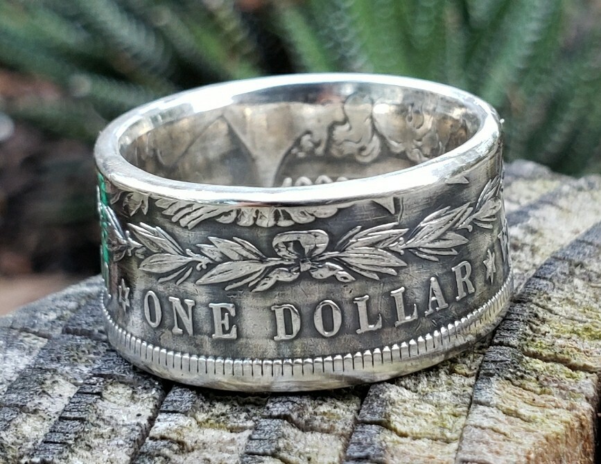 Real Silver Dollar Coin Ring size 13 1/2